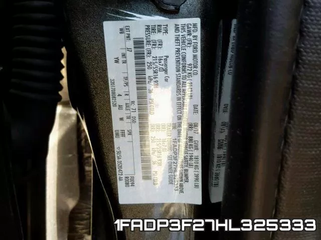 1FADP3F27HL325333 фото 2