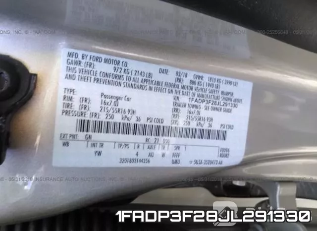 1FADP3F28JL291330 фото 10