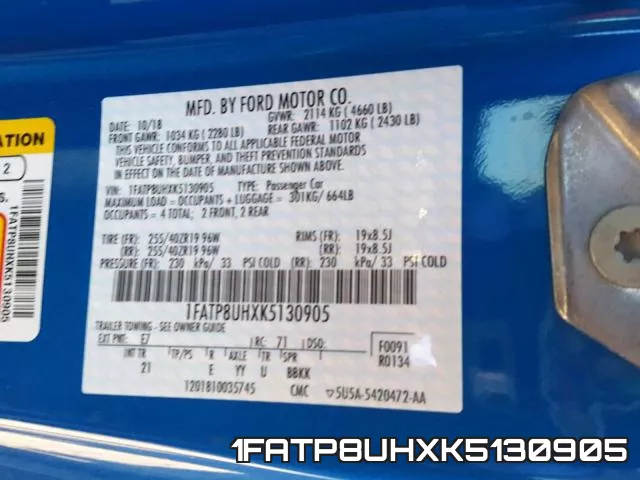 1FATP8UHXK5130905 фото 2