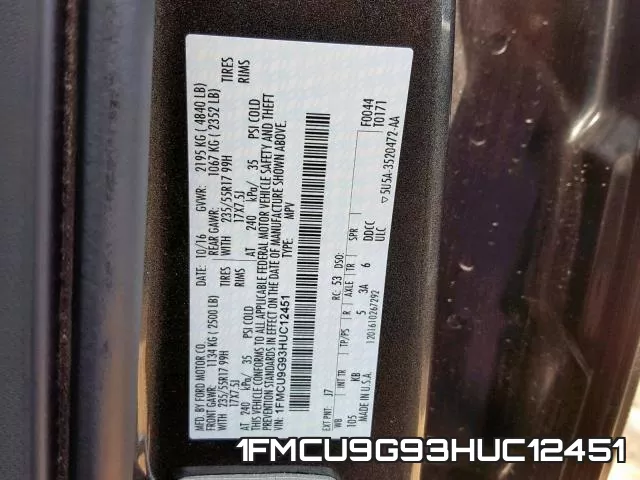 1FMCU9G93HUC12451 фото 2
