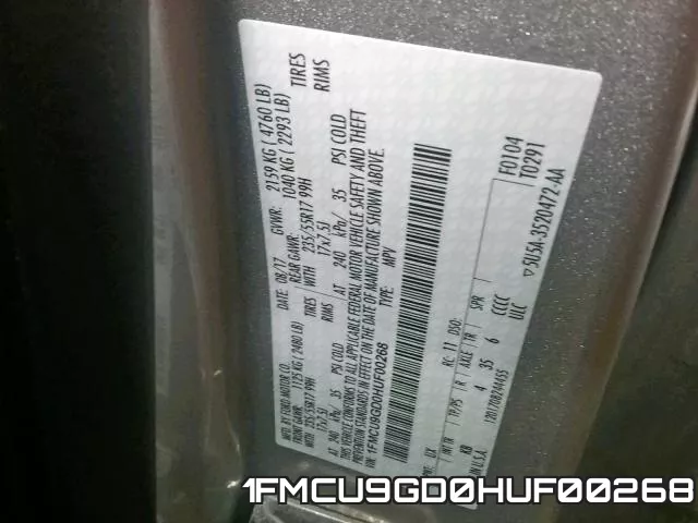 1FMCU9GD0HUF00268 фото 2