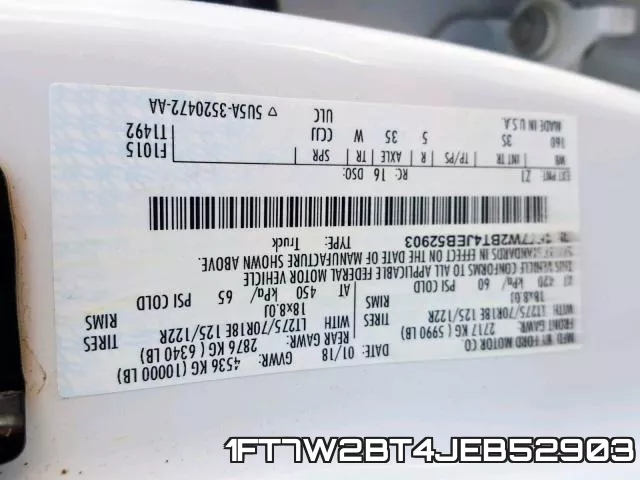 1FT7W2BT4JEB52903 фото 2