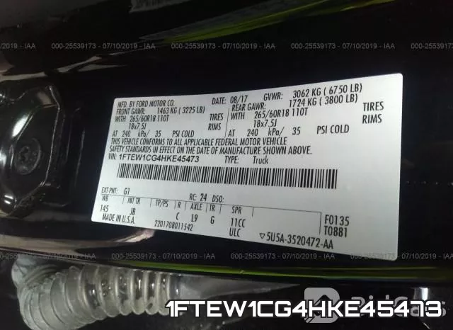 1FTEW1CG4HKE45473 фото 10