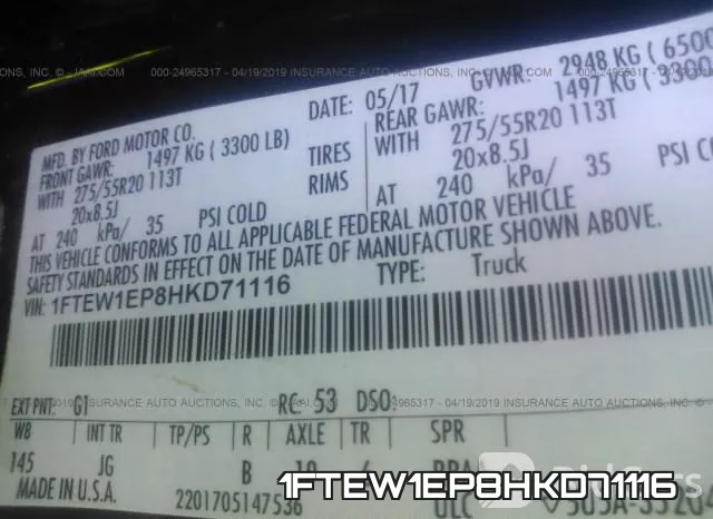 1FTEW1EP8HKD71116 фото 10