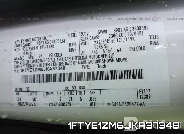 1FTYE1ZM6JKA37348 фото 10