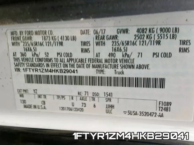 1FTYR1ZM4HKB29041 фото 2