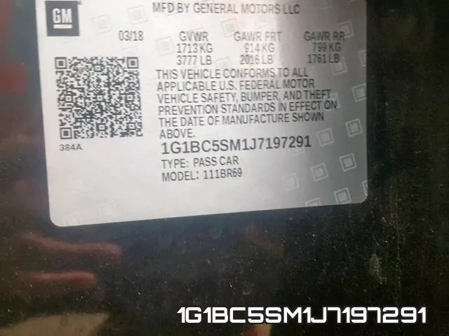 1G1BC5SM1J7197291 фото 2