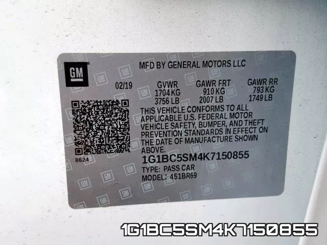 1G1BC5SM4K7150855 фото 2