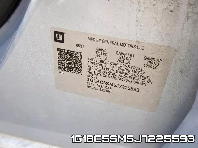 1G1BC5SM5J7225593 фото 2