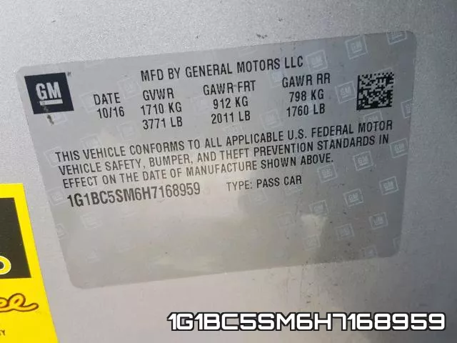 1G1BC5SM6H7168959 фото 2