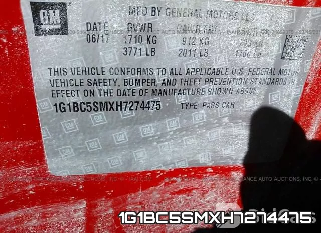1G1BC5SMXH7274475 фото 10