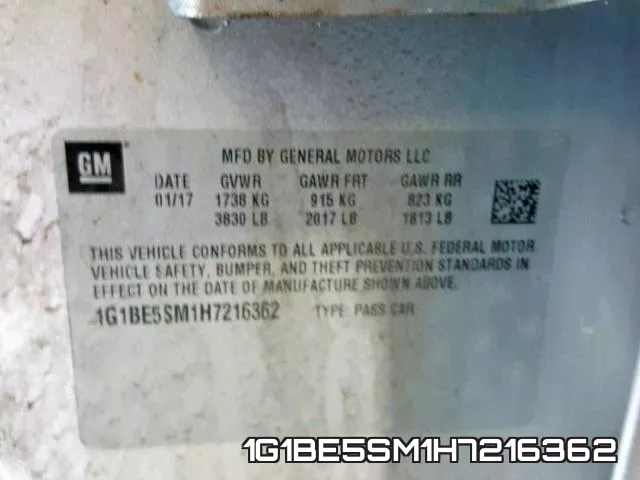 1G1BE5SM1H7216362 фото 2