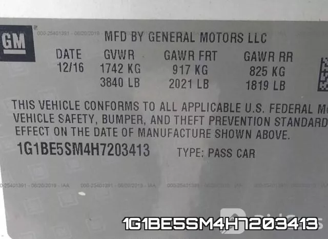 1G1BE5SM4H7203413 фото 10