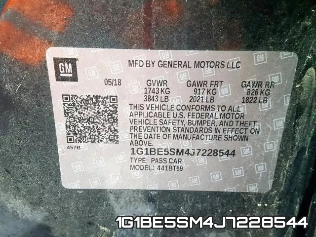 1G1BE5SM4J7228544 фото 2
