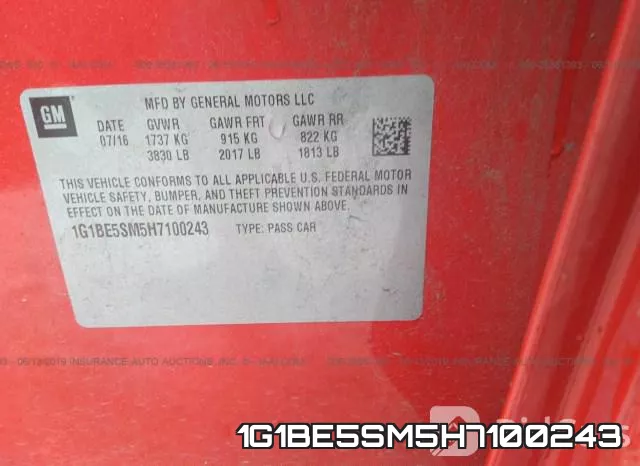 1G1BE5SM5H7100243 фото 10