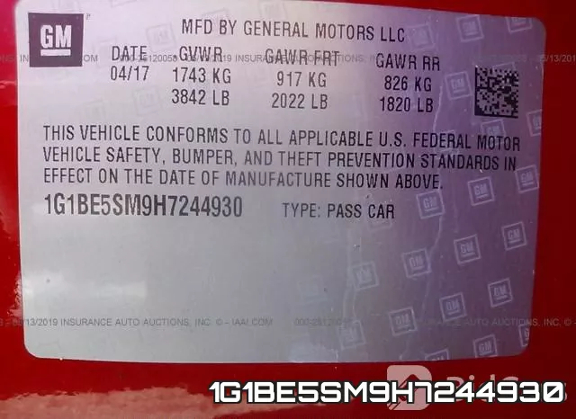 1G1BE5SM9H7244930 фото 10