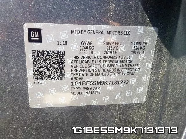 1G1BE5SM9K7131373 фото 2