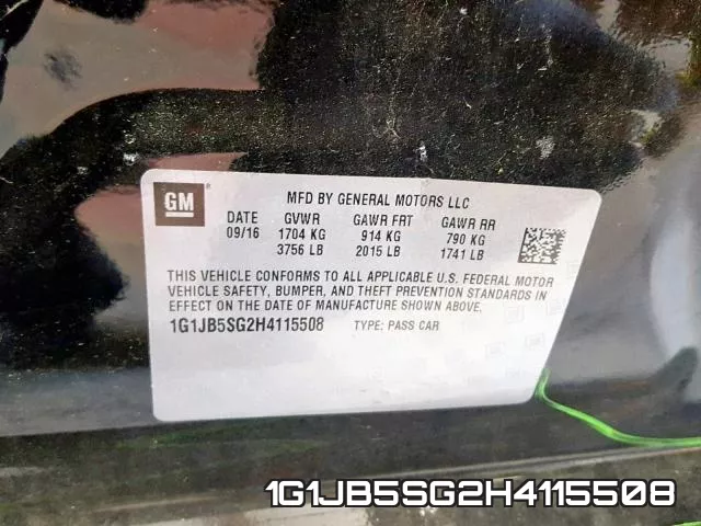 1G1JB5SG2H4115508 фото 2
