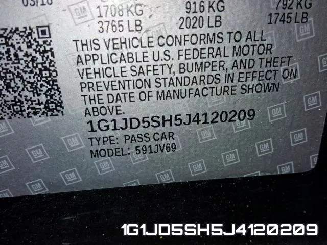 1G1JD5SH5J4120209 фото 2
