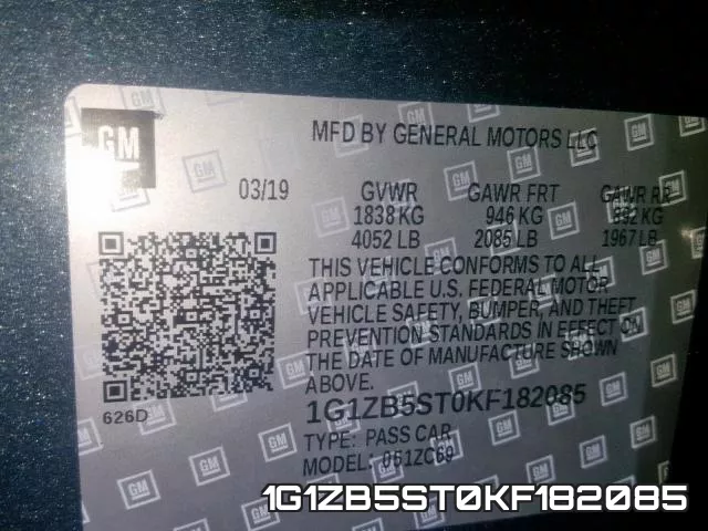 1G1ZB5ST0KF182085 фото 2