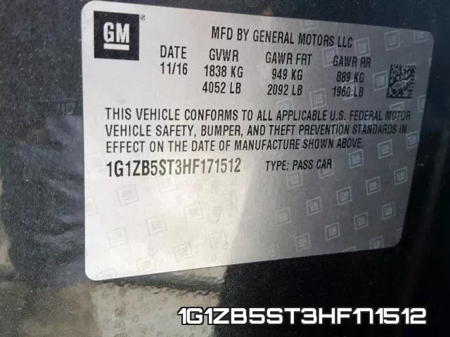 1G1ZB5ST3HF171512 фото 2