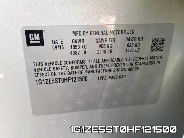 1G1ZE5ST0HF121500 фото 2