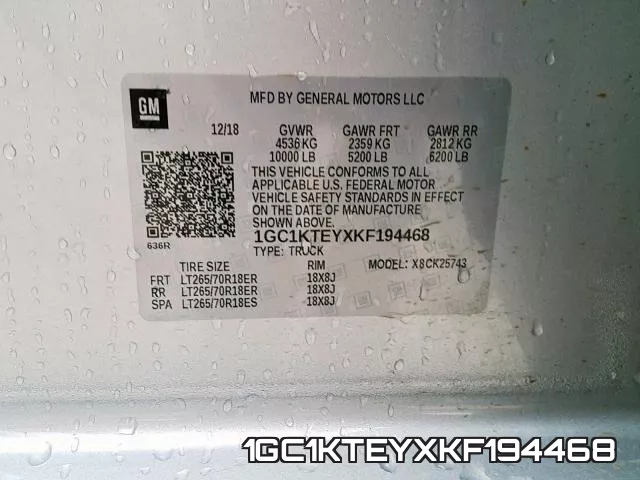 1GC1KTEYXKF194468 фото 2