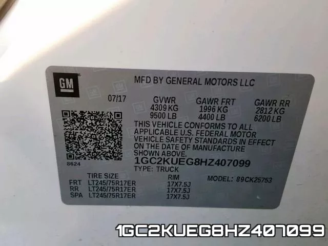 1GC2KUEG8HZ407099 фото 2