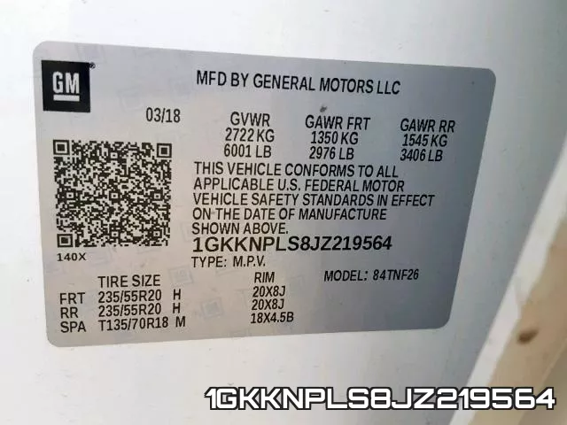 1GKKNPLS8JZ219564 фото 2