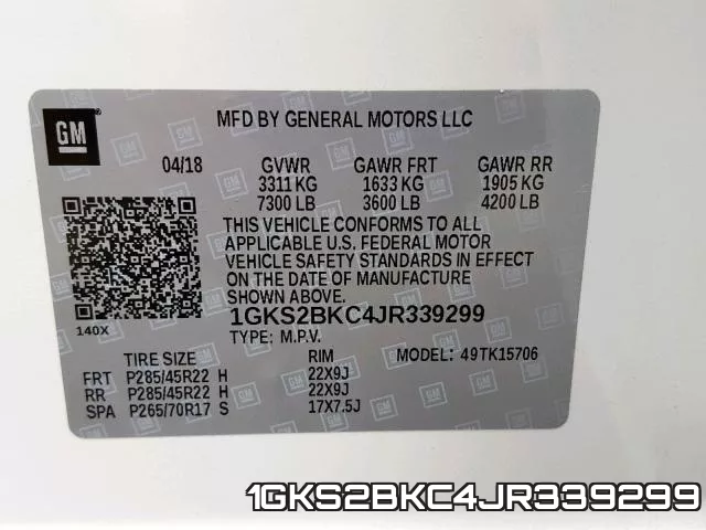 1GKS2BKC4JR339299 фото 2