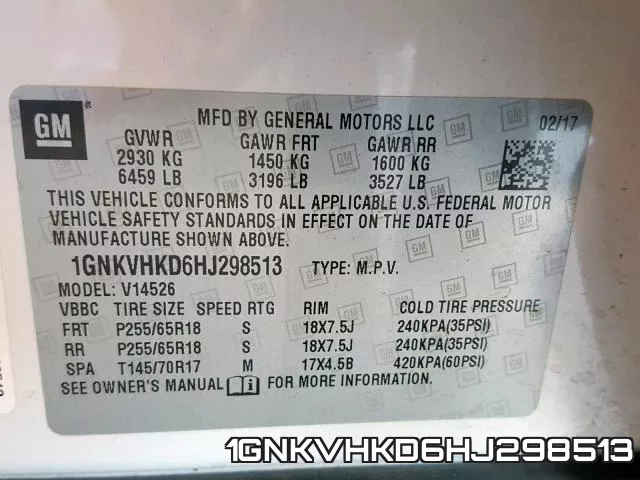 1GNKVHKD6HJ298513 фото 2