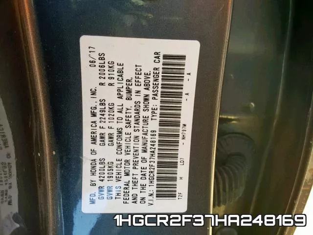 1HGCR2F37HA248169 фото 2