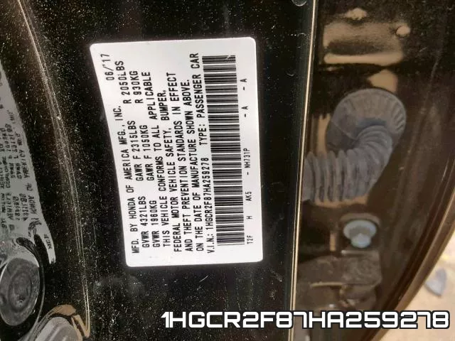1HGCR2F87HA259278 фото 2