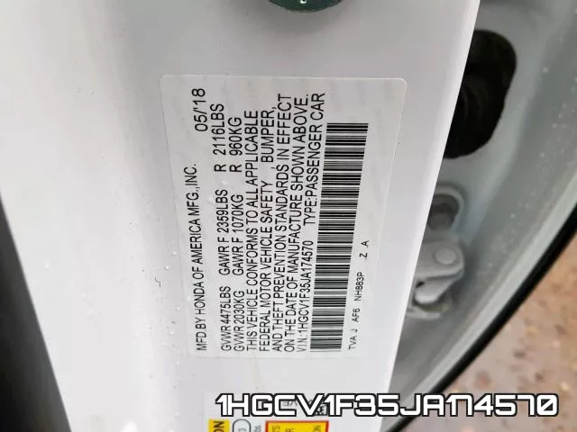 1HGCV1F35JA174570 фото 2