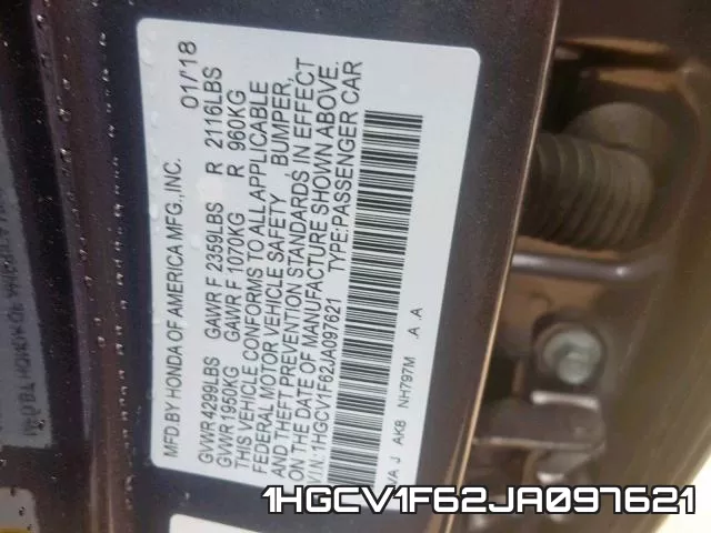 1HGCV1F62JA097621 фото 2