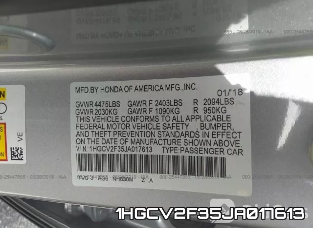 1HGCV2F35JA017613 фото 10