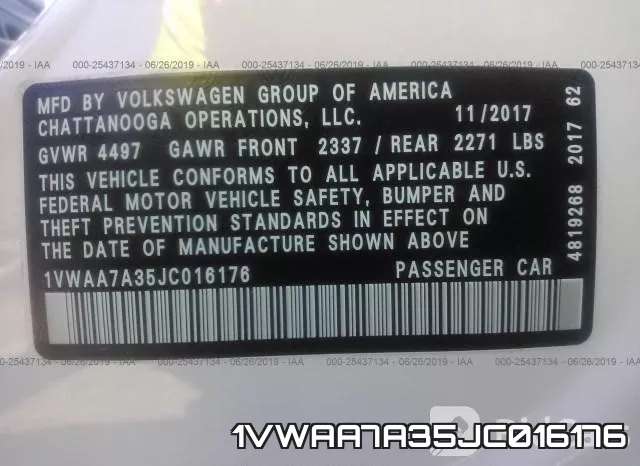 1VWAA7A35JC016176 фото 10