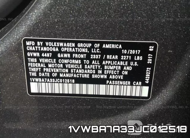 1VWBA7A33JC012518 фото 10