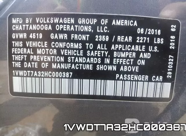 1VWDT7A32HC000387 фото 10
