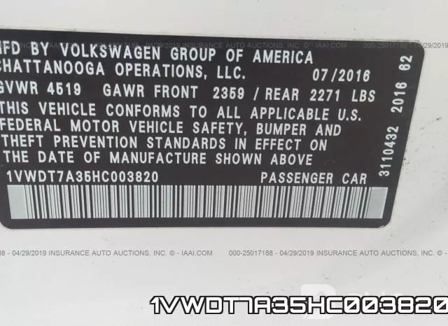 1VWDT7A35HC003820 фото 10