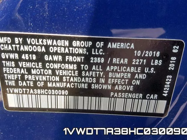 1VWDT7A38HC030090 фото 2