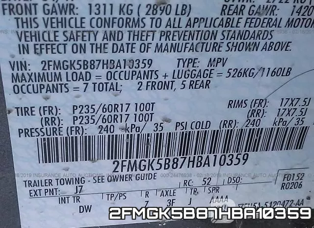 2FMGK5B87HBA10359 фото 10