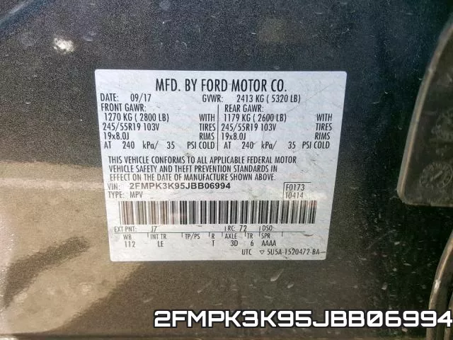 2FMPK3K95JBB06994 фото 2