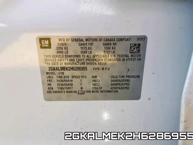 2GKALMEK2H6286955 фото 2
