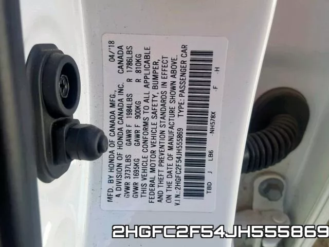 2HGFC2F54JH555869 фото 2