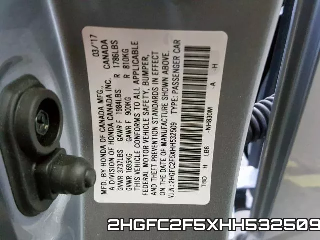 2HGFC2F5XHH532509 фото 2