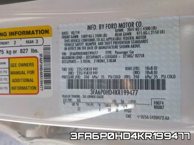 3FA6P0HD4KR199477 фото 2