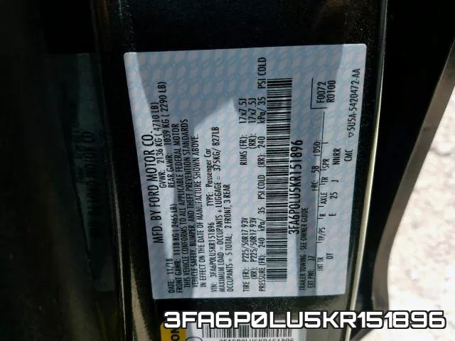 3FA6P0LU5KR151896 фото 2