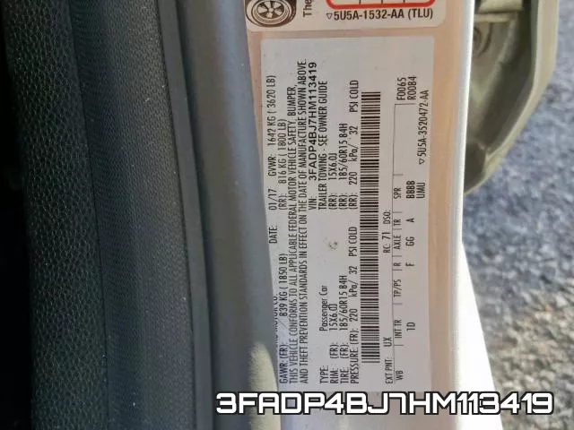 3FADP4BJ7HM113419 фото 2