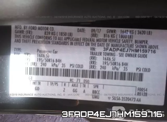 3FADP4EJ7HM159716 фото 10